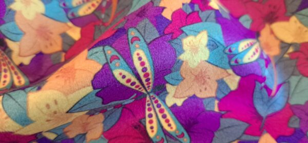 Velours oeko-tex – Motif – Belles de Jour Multicolore