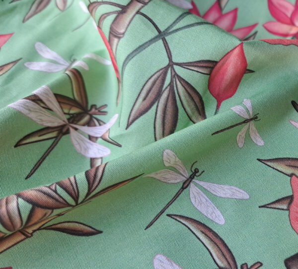 Nouveau - Popeline oeko-tex imprimé en France - Motif - Eclat d'Orient - Fond Jade – Image 12