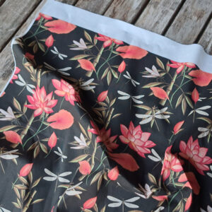 Nouveau – Popeline oeko-tex imprimé en France – Motif – Eclat d’Orient – Fond Noir