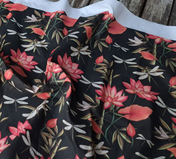 Nouveau - Popeline oeko-tex imprimé en France - Motif - Eclat d'Orient - Fond Noir – Image 5
