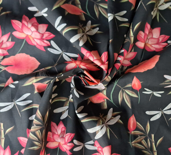 Nouveau - Popeline oeko-tex imprimé en France - Motif - Eclat d'Orient - Fond Noir – Image 7