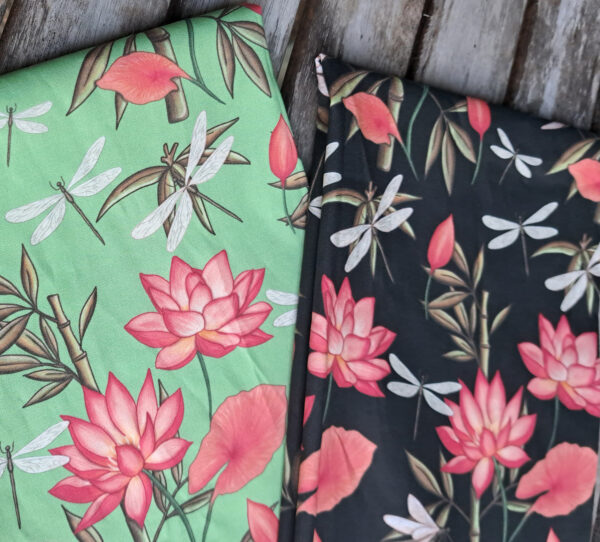 Nouveau - Popeline oeko-tex imprimé en France - Motif - Eclat d'Orient - Fond Noir – Image 9