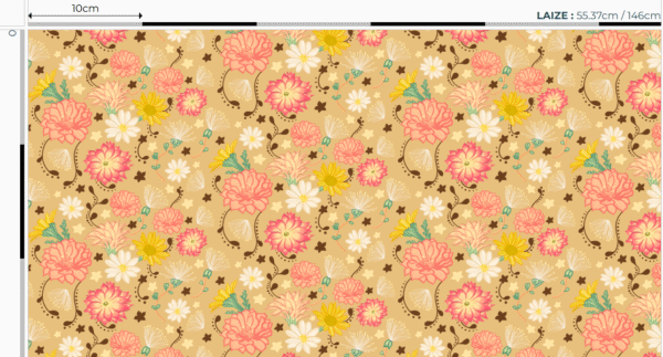 Popeline oeko-tex imprimé en France - Motif - Murmures du désert (sans fennec) - Fond Sable – Image 5