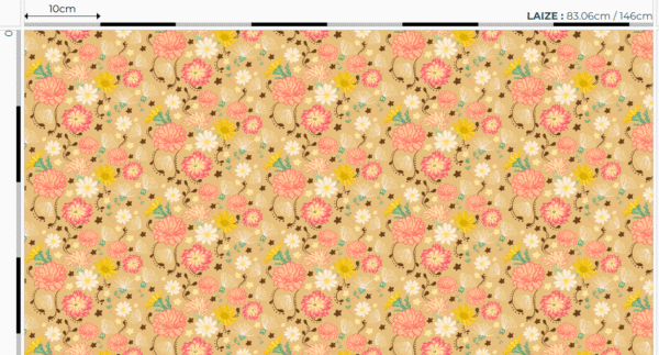Popeline oeko-tex imprimé en France - Motif - Murmures du désert (sans fennec) - Fond Sable – Image 6