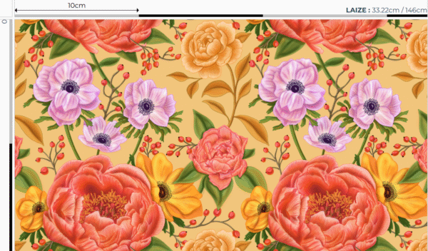 Nouveau - Popeline oeko-tex imprimé en France - Motif - Lisière d'Automne - Fond Orange Pastel SANS Rouge-Gorge – Image 5