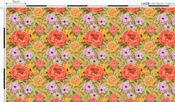 Nouveau - Popeline oeko-tex imprimé en France - Motif - Lisière d'Automne - Fond Vert Pastel SANS Rouge-Gorge – Image 2