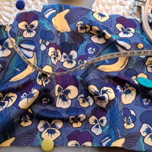 Velours oeko-tex imprimé en France – Motif Mésange – Pensée d’une Mésange – Fond Jean