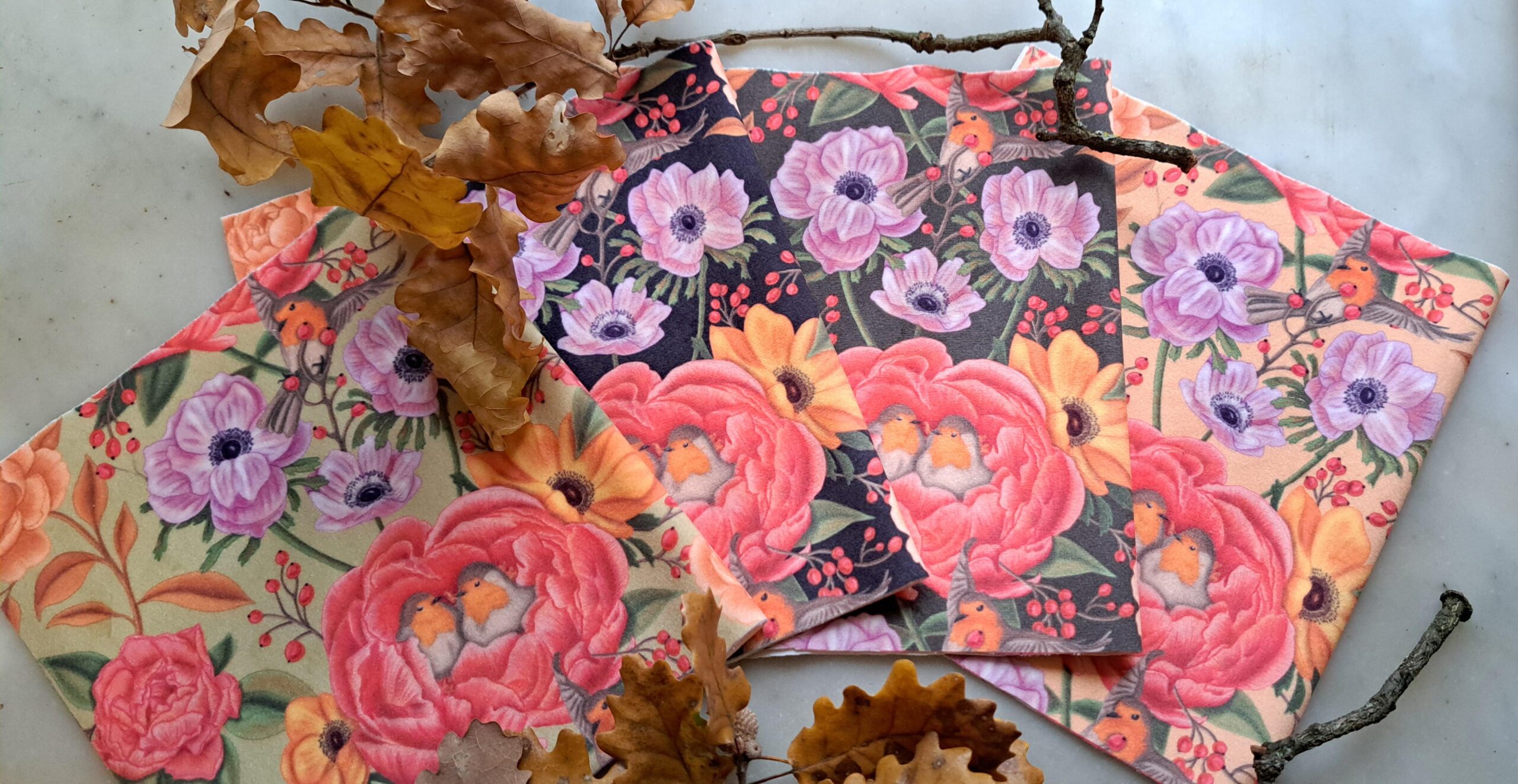 Velours oeko-tex imprimé en France – Motif – Lisière d’Automne – Fond Noir avec Rouge-Gorge Velours oeko-tex imprimé en France - Motif - Lisière d'Automne - Fond Noir avec Rouge-Gorge – Image 13