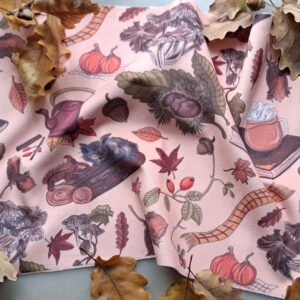 Nouveau – Velours oeko-tex imprimé en France – Motif – Au coin du feu – Fond Ecru Nouveau – Velours oeko-tex imprimé en France – Motif – Au coin du feu – Fond Ecru