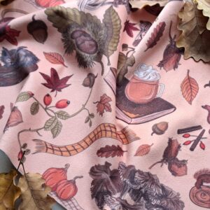 Nouveau – Velours oeko-tex imprimé en France – Motif – Au coin du feu – Fond Ecru Nouveau – Velours oeko-tex imprimé en France – Motif – Au coin du feu – Fond Ecru