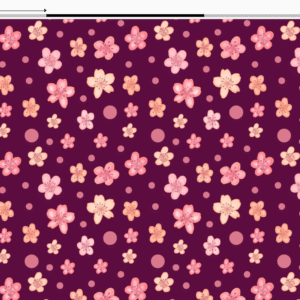 Velours oeko-tex imprimé en France – Motif Sakura- Fleurs de Cerisiers – Fond Cerisier