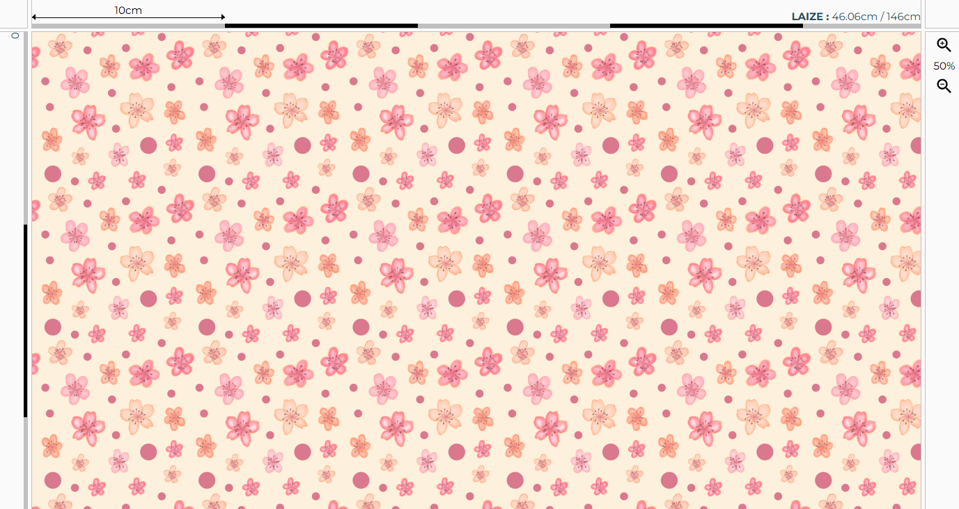 Popeline oeko-tex imprimé en France – Motif Sakura – Fleurs de Cerisiers – Fond Ecru Popeline oeko-tex imprimé en France - Motif Sakura - Fleurs de Cerisiers - Fond Ecru – Image 3
