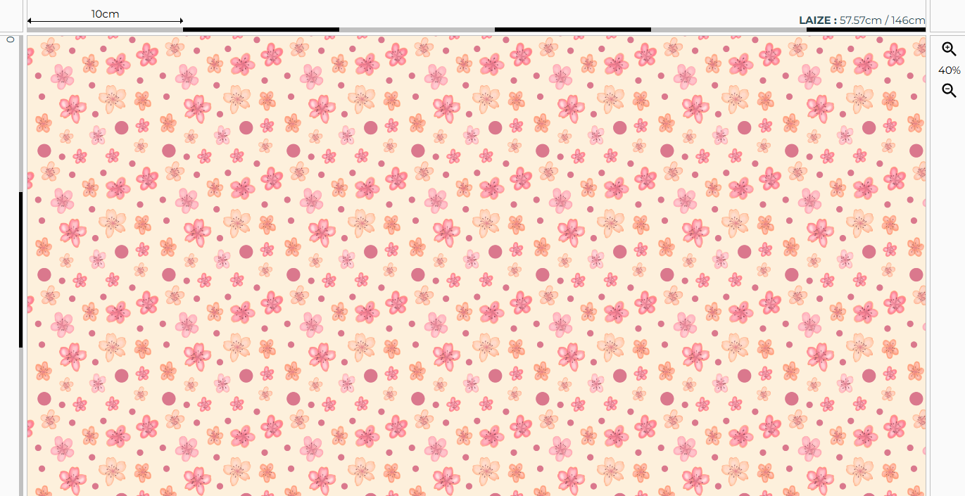Popeline oeko-tex imprimé en France – Motif Sakura – Fleurs de Cerisiers – Fond Ecru Popeline oeko-tex imprimé en France - Motif Sakura - Fleurs de Cerisiers - Fond Ecru – Image 2