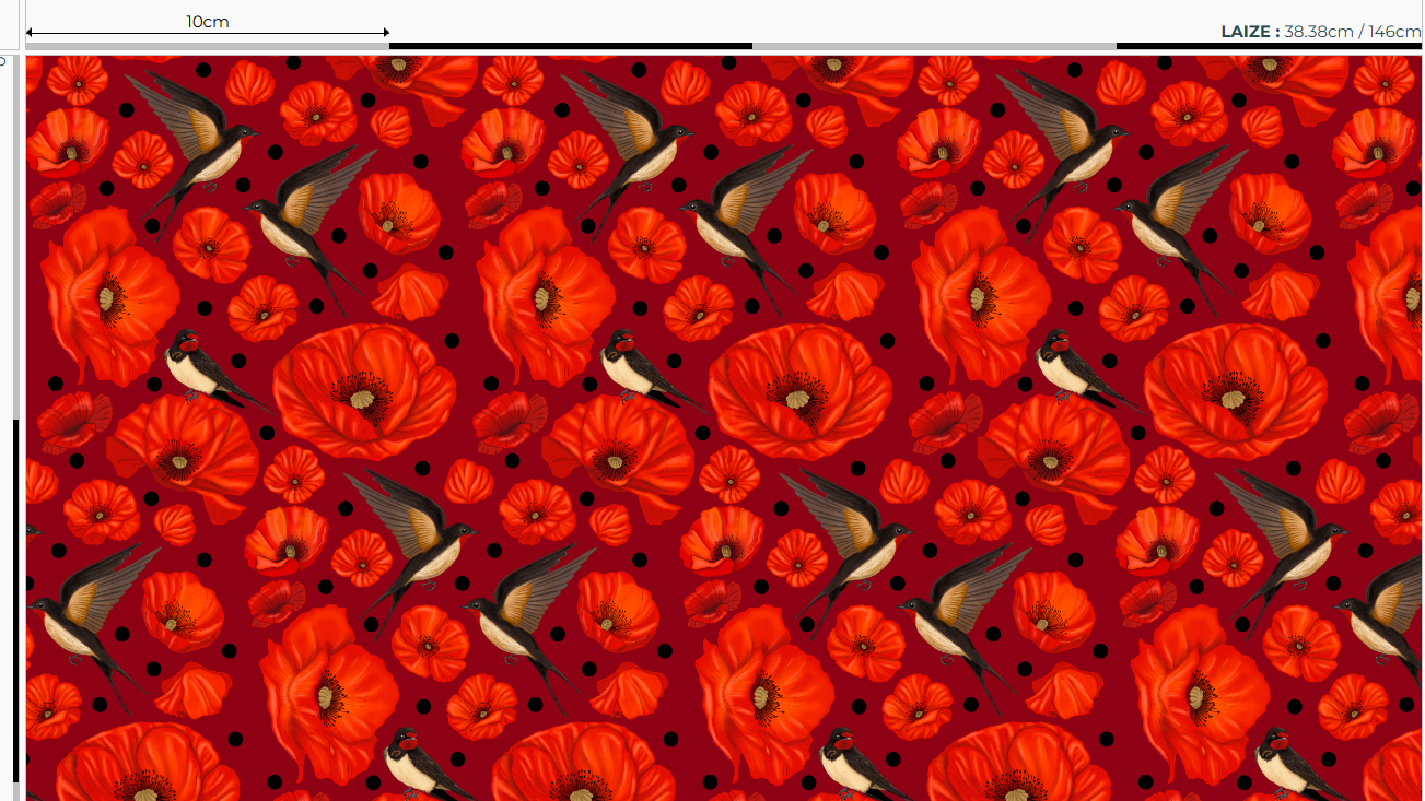 Nouveau – Velours oeko-tex imprimé en France – Motif – Au coin du feu – Fond Marron Foncé – Taille S