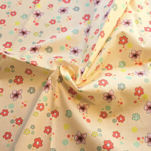 Nouveau – Popeline bio oeko-tex imprimé en France – Motif Fleurs de Pêcher- Fond Ecru Nouveau – Popeline bio oeko-tex imprimé en France – Motif Fleurs de Pêcher- Fond Ecru