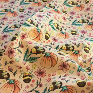 Nouveau – Popeline bio oeko-tex imprimé en France – Motif Le Bourdon Mignon- Fond Ecru Nouveau – Popeline bio oeko-tex imprimé en France – Motif Le Bourdon Mignon- Fond Ecru