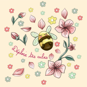 Nouveau – Coupon illustré 12 x 12 cm – Popeline gots et oeko-tex imprimé en France – DÉPLOIE TES AILES — fond écru Nouveau – Coupon illustré 12 x 12 cm – Popeline gots et oeko-tex imprimé en France – DÉPLOIE TES AILES — fond écru