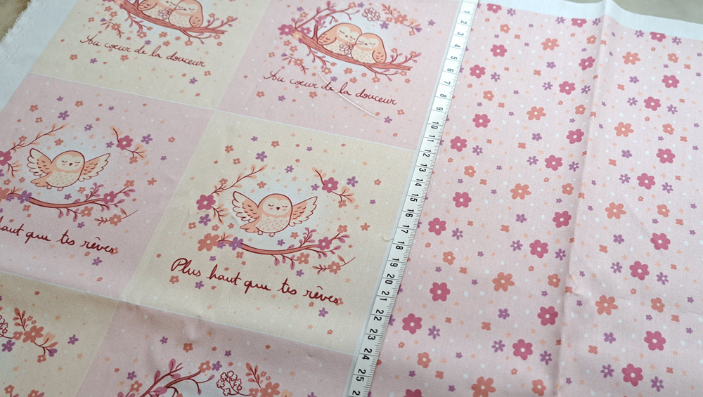 Nouveau – Popeline oeko-tex imprimé en France – Motif Panneau créatif Chouettes Nyctales – Fond Ecru Nouveau – Popeline oeko-tex imprimé en France – Motif Panneau créatif Chouettes Nyctales – Fond Ecru