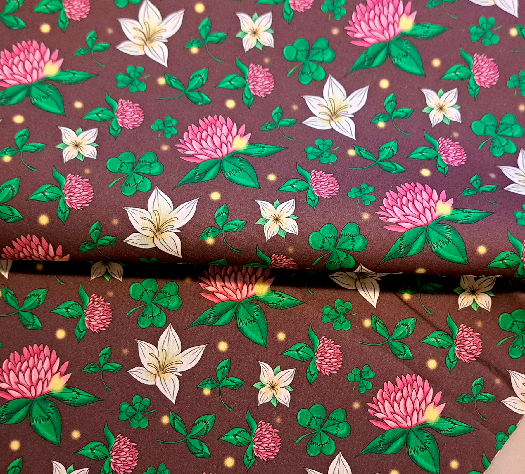 Nouveau – Popeline gots et oeko-tex imprimé en France – Motif simplifié associé Le Jardin des Fées – Fond Violet Nouveau - Popeline gots et oeko-tex imprimé en France - Motif simplifié associé Le Jardin des Fées - Fond Violet – Image 4