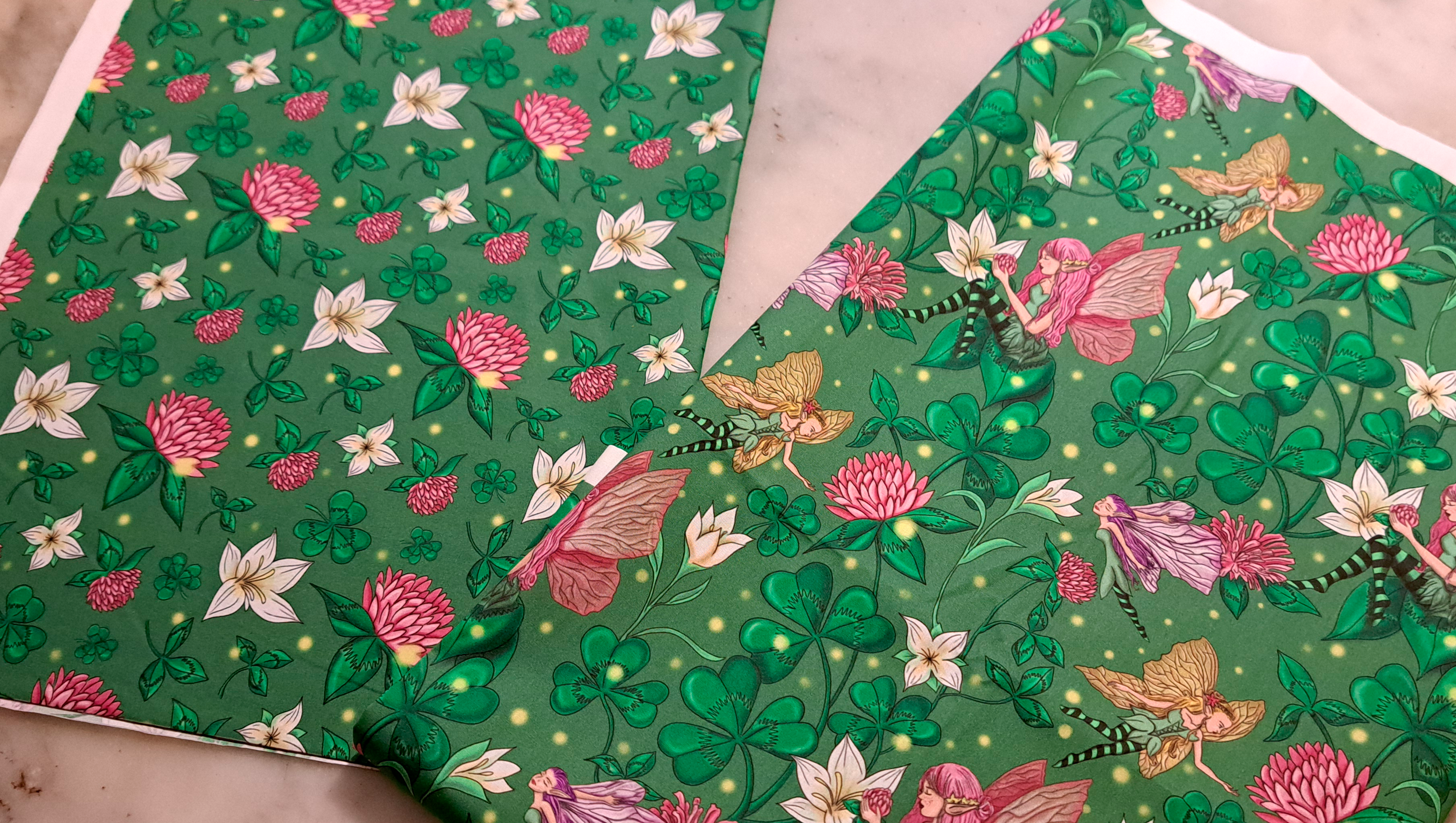 Nouveau – Popeline gots et oeko-tex imprimé en France – Motif simplifié associé Le Jardin des Fées – Fond Vert printanier Nouveau - Popeline gots et oeko-tex imprimé en France - Motif simplifié associé Le Jardin des Fées - Fond Vert printanier – Image 8