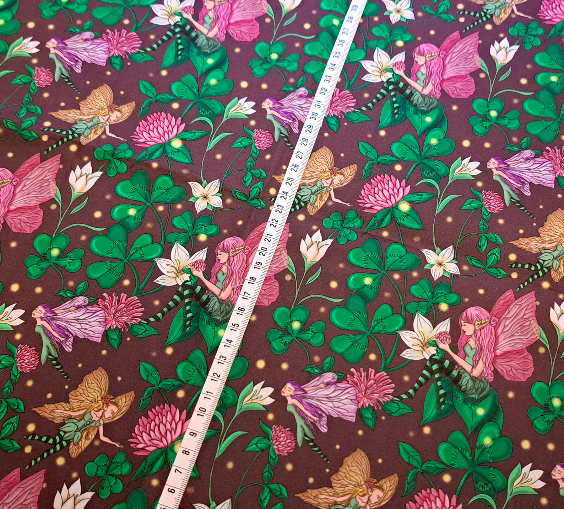 Nouveau – Popeline gots et oeko-tex imprimé en France – Motif Le Jardin des Fées – Fond Violet Nouveau - Popeline gots et oeko-tex imprimé en France - Motif Le Jardin des Fées - Fond Violet – Image 2