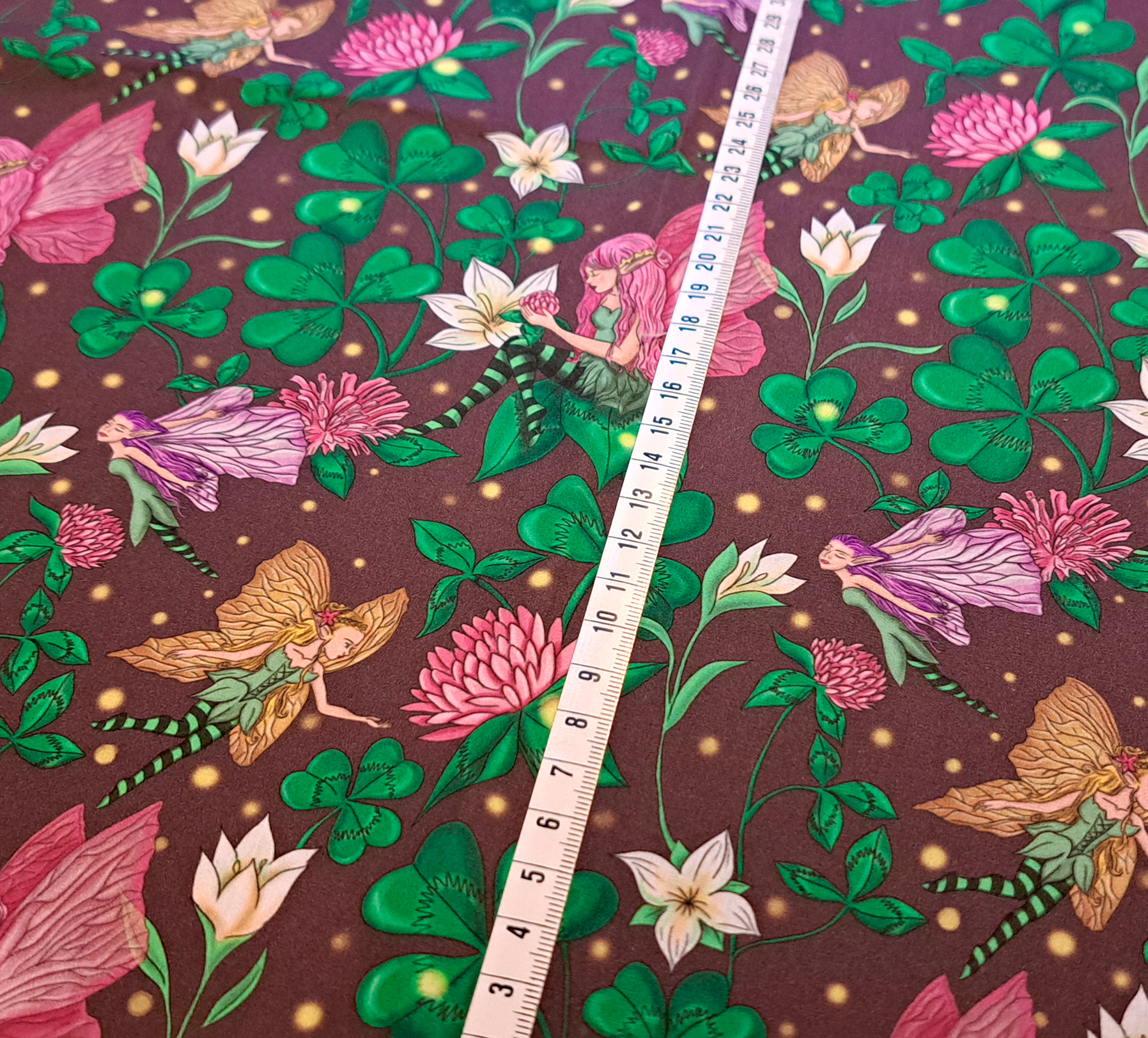 Nouveau – Popeline gots et oeko-tex imprimé en France – Motif Le Jardin des Fées – Fond Violet Nouveau - Popeline gots et oeko-tex imprimé en France - Motif Le Jardin des Fées - Fond Violet – Image 3