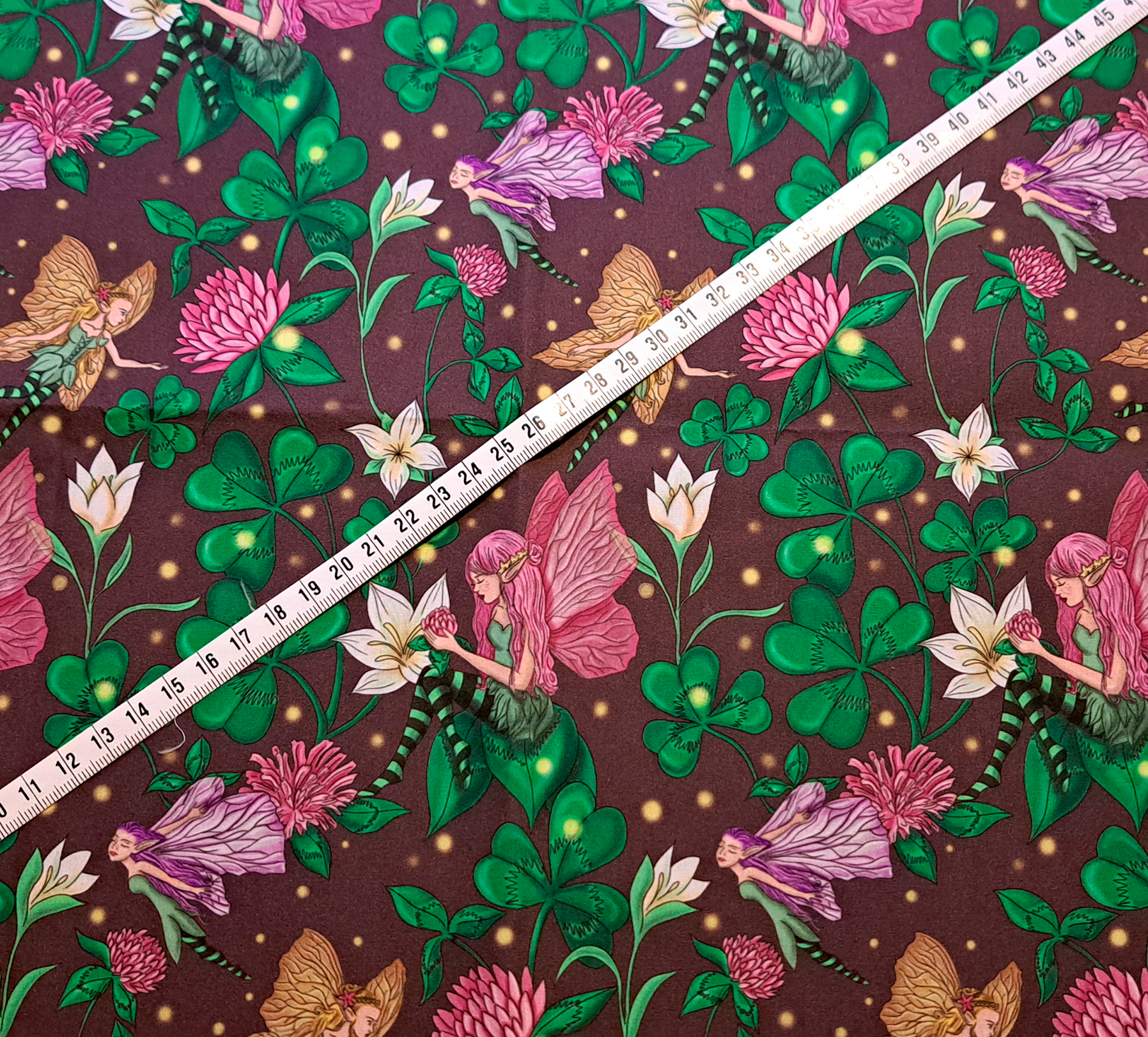 Nouveau – Popeline gots et oeko-tex imprimé en France – Motif Le Jardin des Fées – Fond Violet Nouveau - Popeline gots et oeko-tex imprimé en France - Motif Le Jardin des Fées - Fond Violet – Image 4