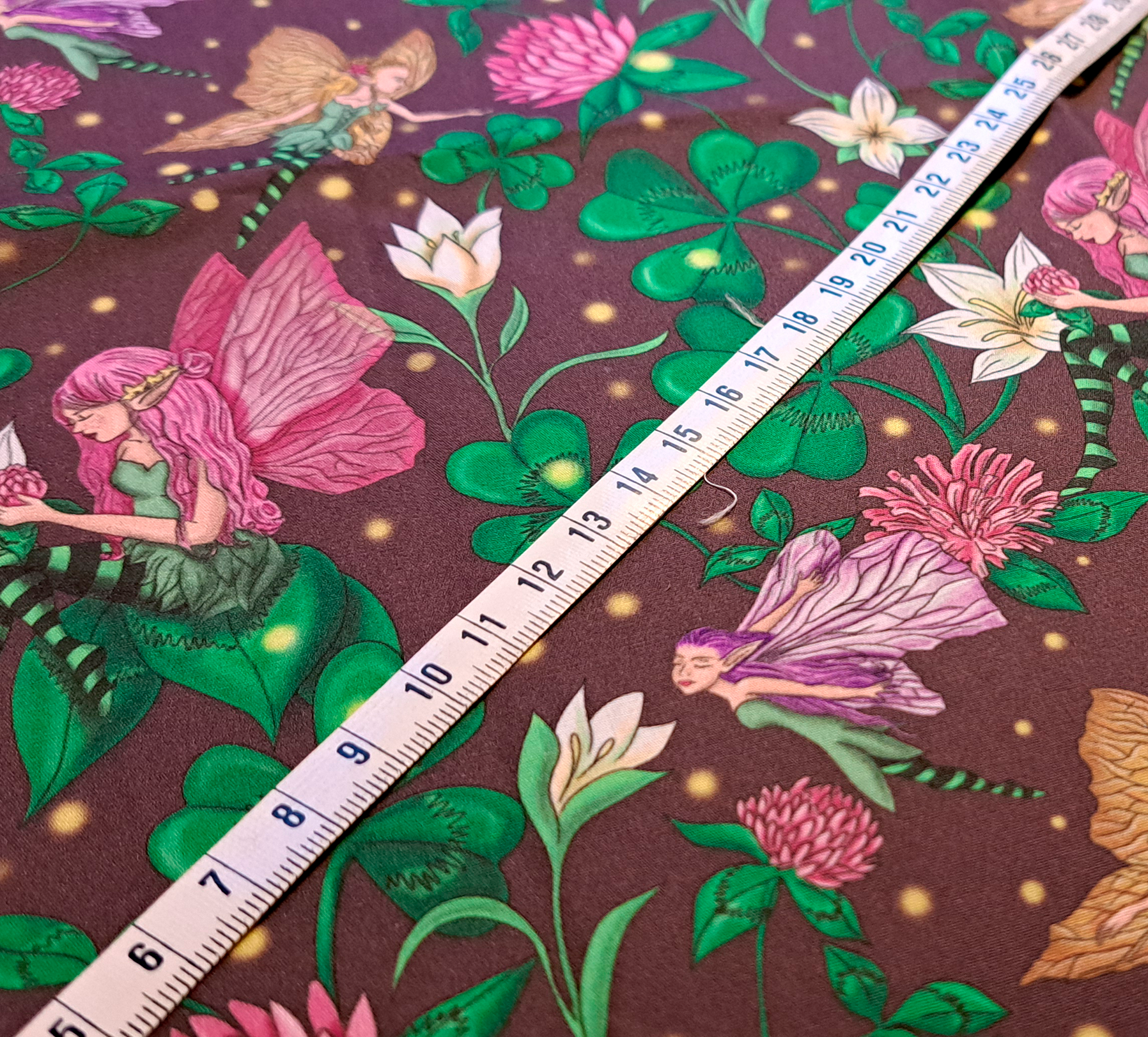 Nouveau – Popeline gots et oeko-tex imprimé en France – Motif Le Jardin des Fées – Fond Violet Nouveau - Popeline gots et oeko-tex imprimé en France - Motif Le Jardin des Fées - Fond Violet – Image 5