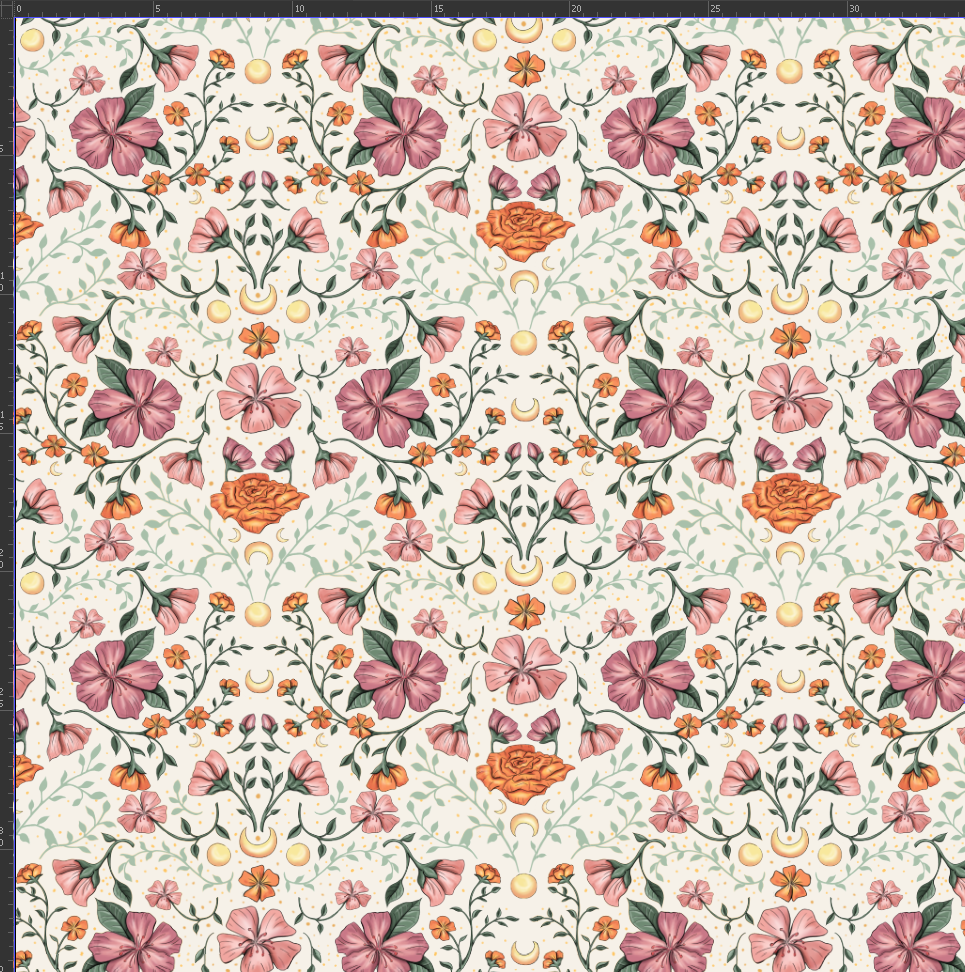 Nouveau – Popeline — Le Bourdon enchanté (version florale) fond prune | Motif intense et mystique Nouveau – Popeline — Le Bourdon enchanté (version florale) fond prune | Motif intense et mystique