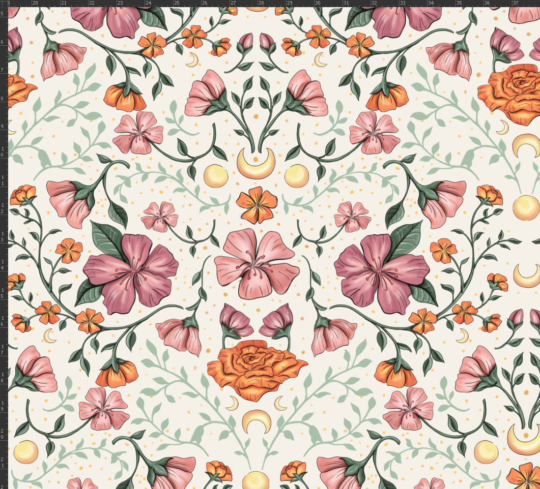 Nouveau – Popeline — Le Bourdon enchanté (version florale) fond écru | Motif poétique et lumineux Nouveau - Popeline — Le Bourdon enchanté (version florale) fond écru | Motif poétique et lumineux – Image 3