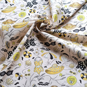 Nouveau – Popeline — Les Etés Insouciants – Jaune | Motif rétro et lumineux