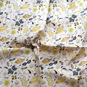 Nouveau – Popeline — Les Etés Insouciants – Jaune | Motif rétro et lumineux