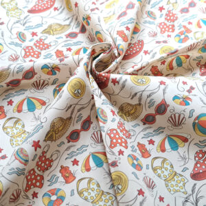 Nouveau – Popeline — Les Etés Insouciants – Multicolore | Motif rétro et lumineux