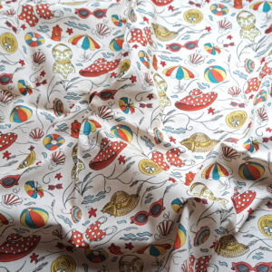 Nouveau – Popeline — Les Etés Insouciants – Multicolore | Motif rétro et lumineux