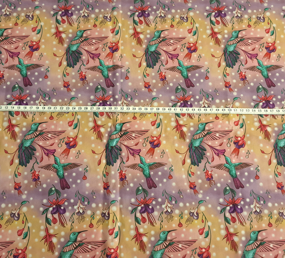 Nouveau – Popeline — Le Temps des Colibris – Coloris « Lueur de Nectar » (jaune, orange et violet) Nouveau - Popeline — Le Temps des Colibris - Coloris "Lueur de Nectar" (jaune, orange et violet) – Image 6