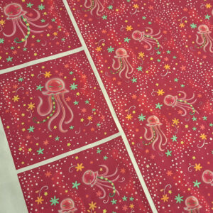 Coupon illustré 12 × 12 cm – Méduses Stellaires Acidulée — Méduse étoilée