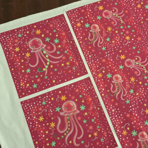 Coupon illustré 12 × 12 cm – Méduses Stellaires Acidulée — Méduse Fleurie