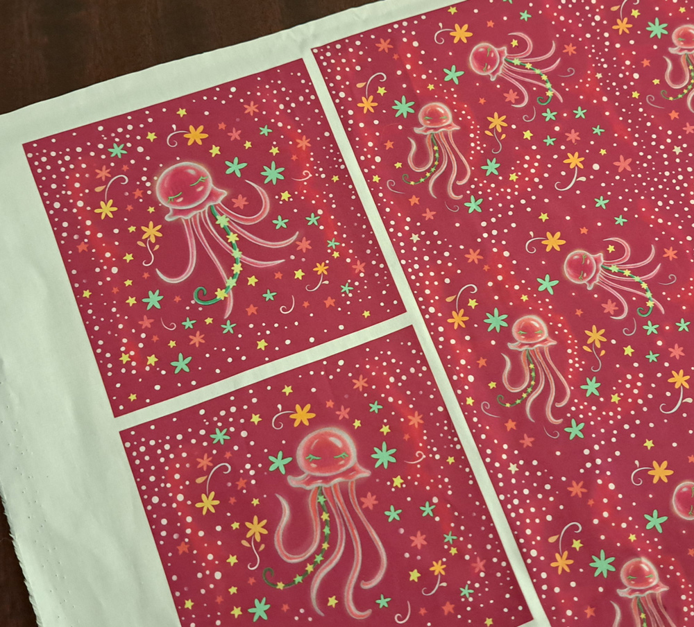 Coupon illustré 12 × 12 cm – Méduses Stellaires Acidulée — Méduse étoilée